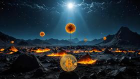 A Bit Coin Is In The Middle Of A Desert